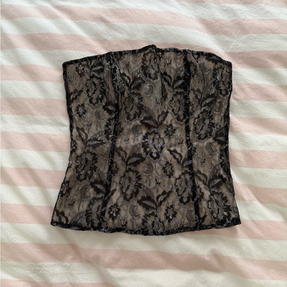 Express Black Lace Bustier with silk Lining